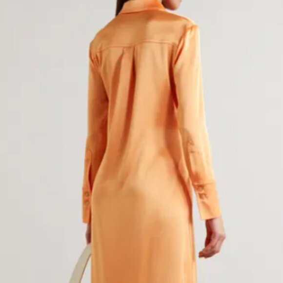 Mamo Asymmetric Satin Midi Shirt Dress by Nanushka - Picture 5 of 6